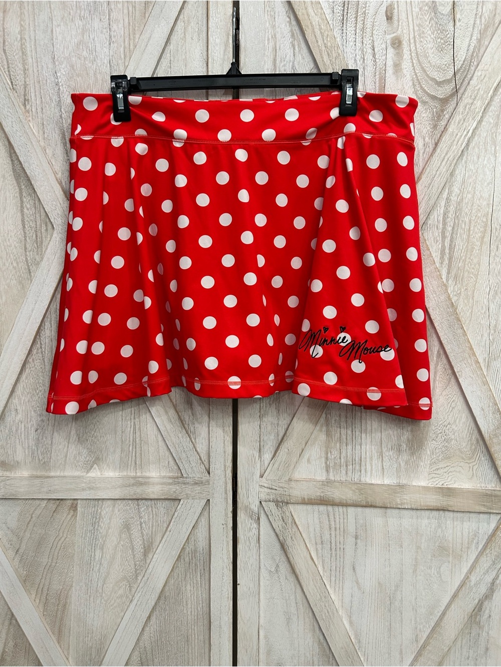Disney Red & White Polka Dot Skort - Minnie Mouse Script